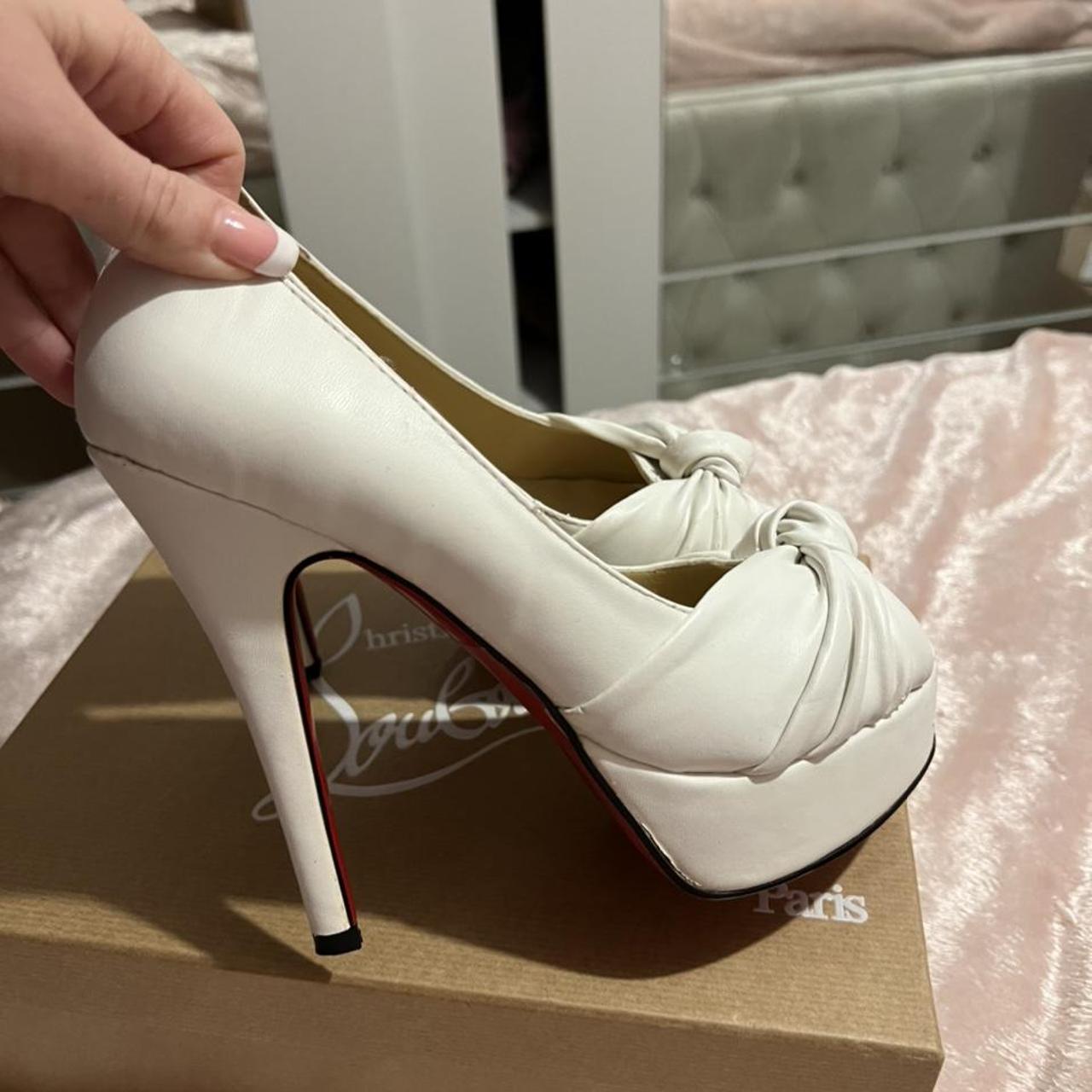 Christian Louboutin classy black heels Peep toe - Depop