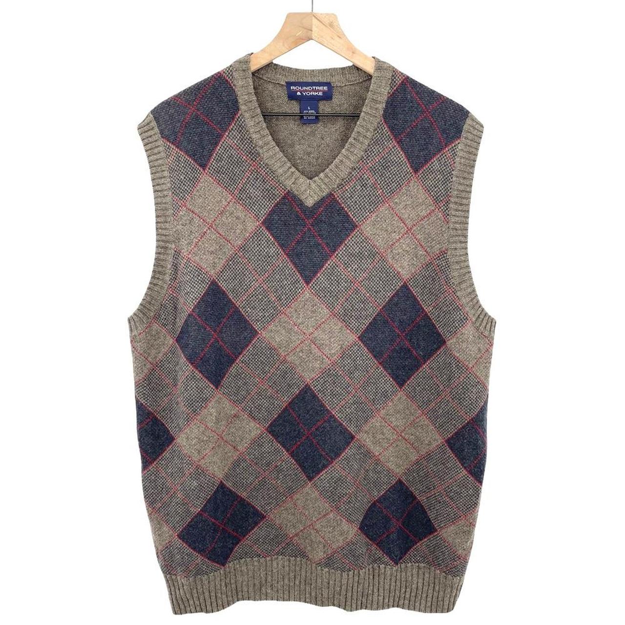 Men's Brown and Navy Jumper