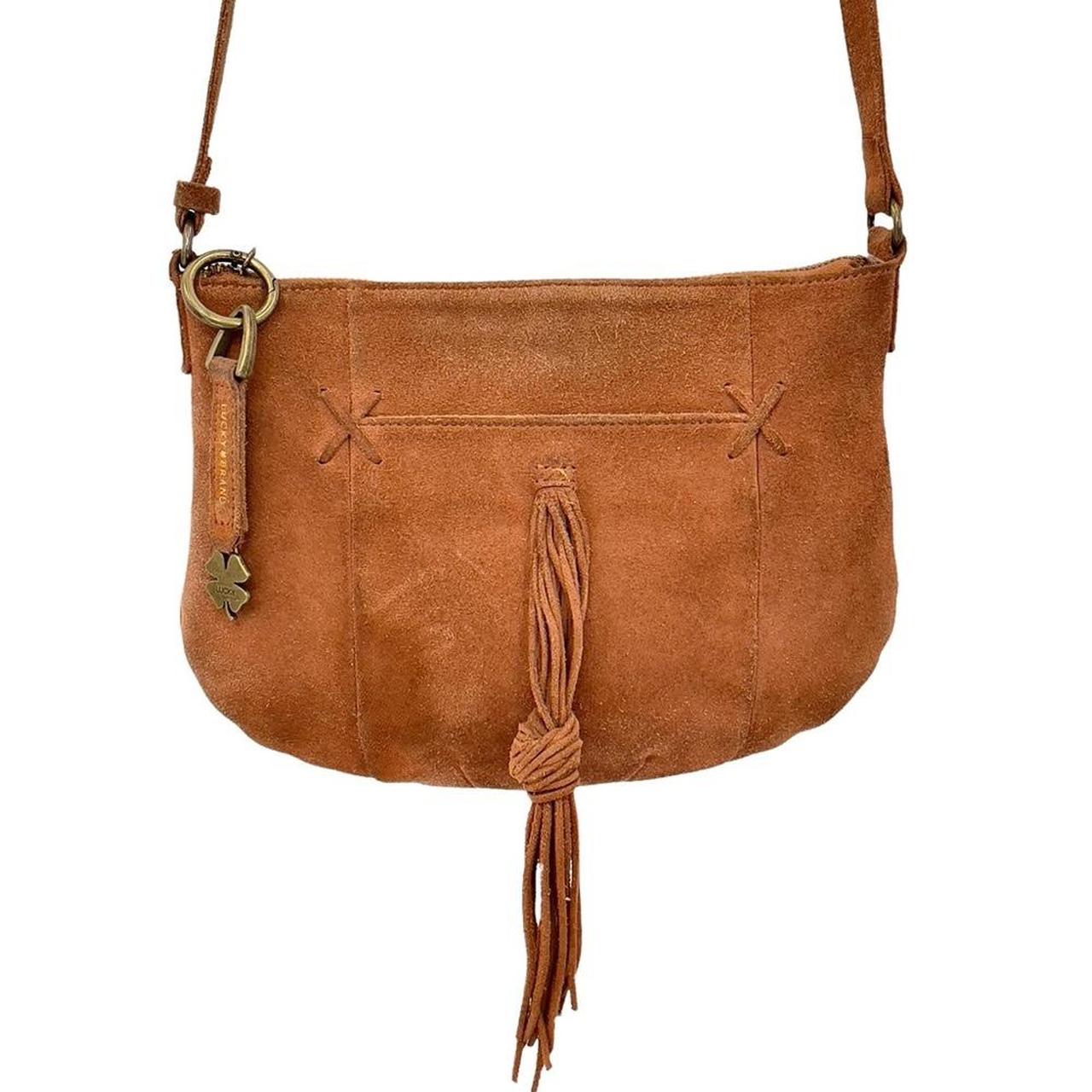 Lucky Brand Boho Suede Leather Crossbody Bag With Depop