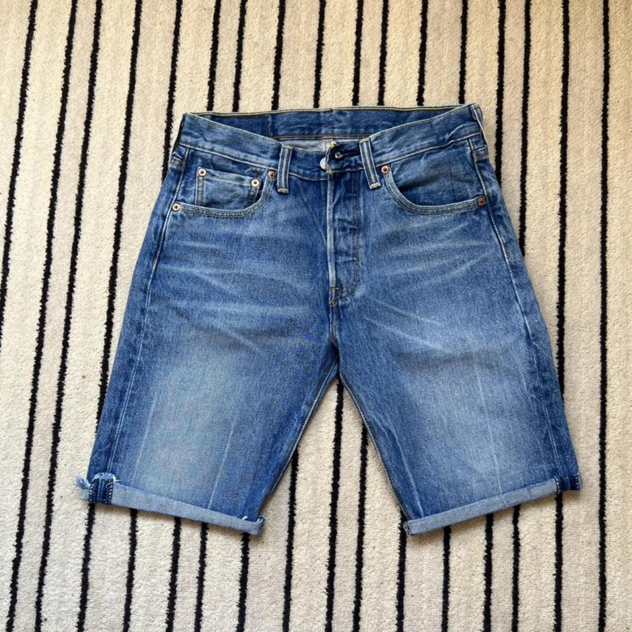 Levi’s 501s. Light blue Jean shorts. Waist 28”. - Depop
