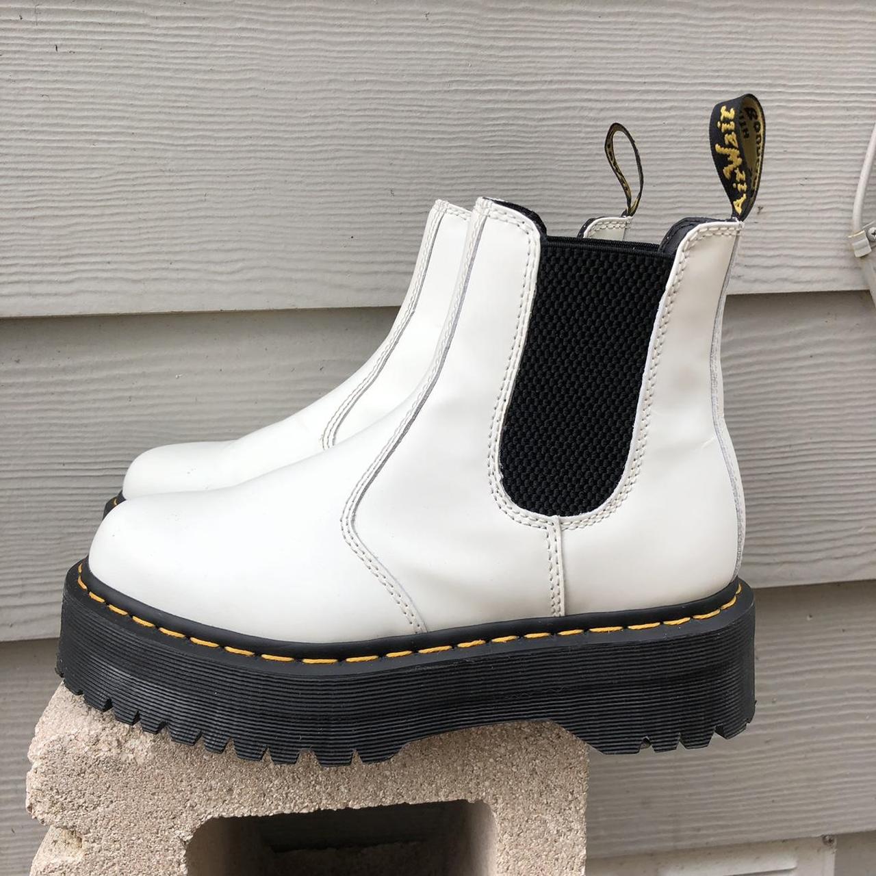 White 2976 quad platform Chelsea dr. / Doc Martens... - Depop