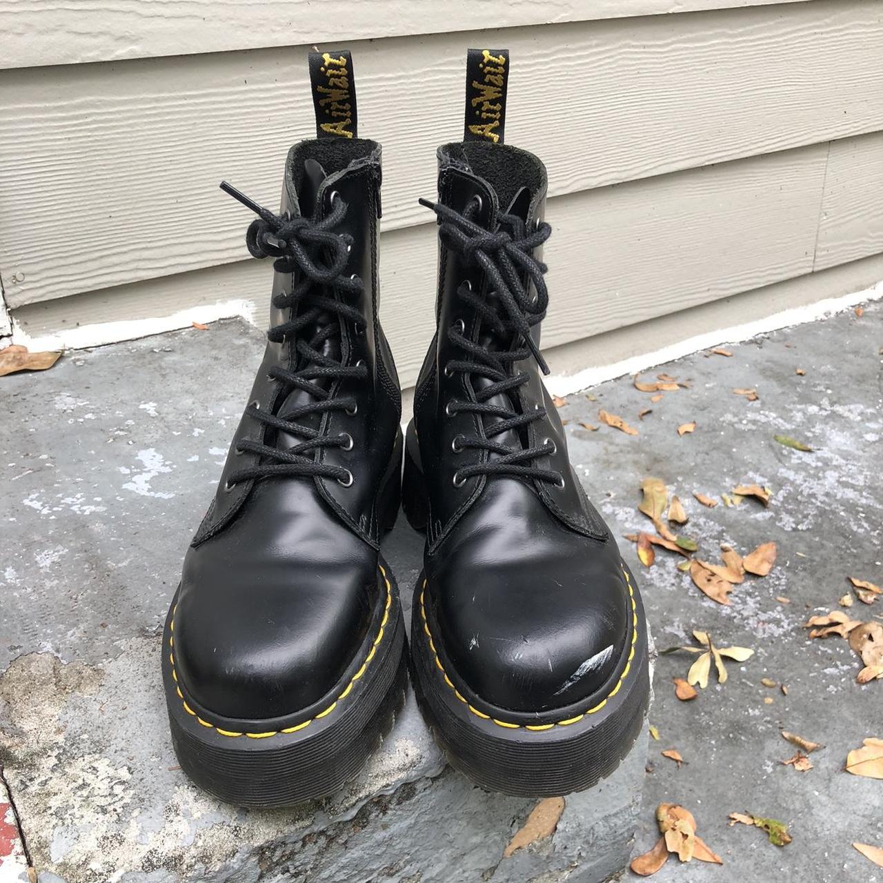 Black Jadon dr. / Doc Martens platform boots. Size... - Depop