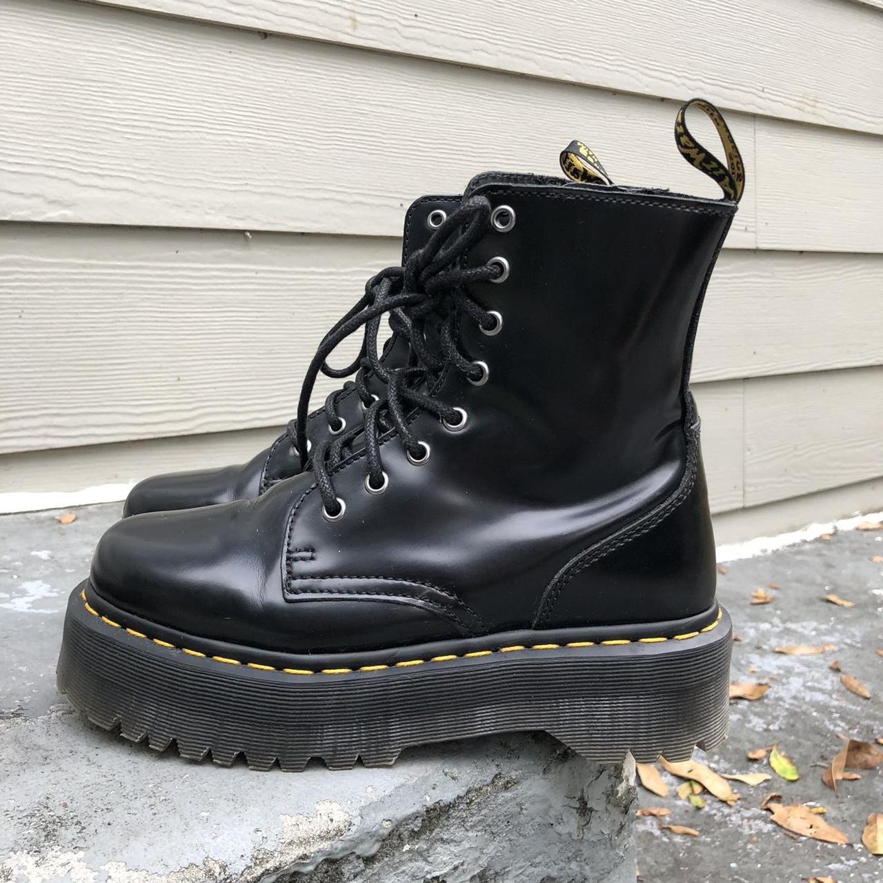 Black Jadon dr. / Doc Martens platform boots. Size... - Depop