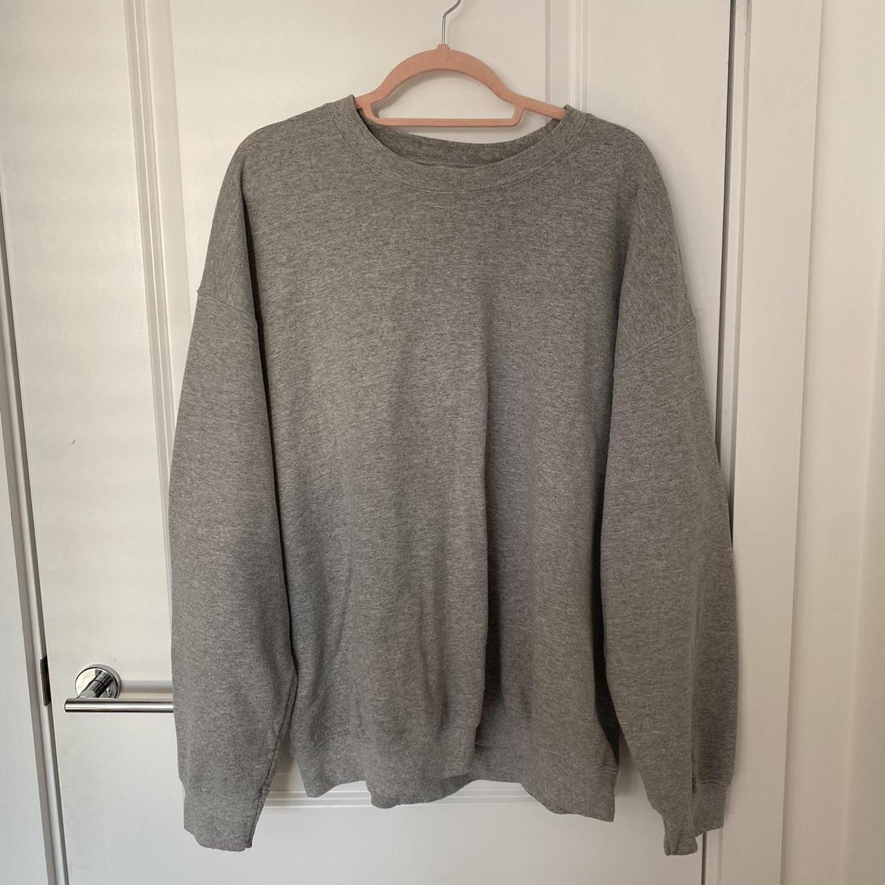 PrettyLittleThing Grey Crew Neck Sweatshirt ... - Depop