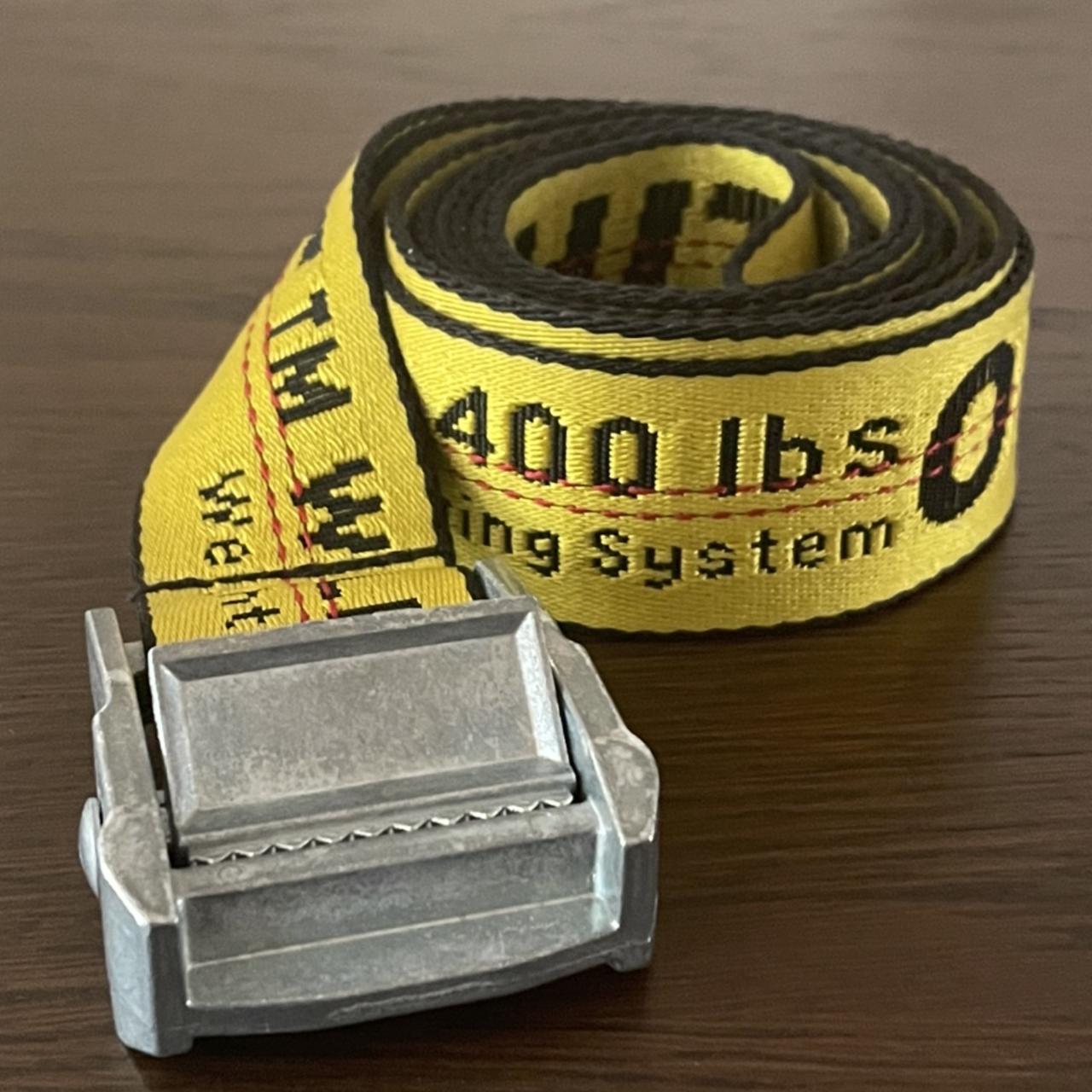 Off White Belt Classic retailer Yellow Bold Text