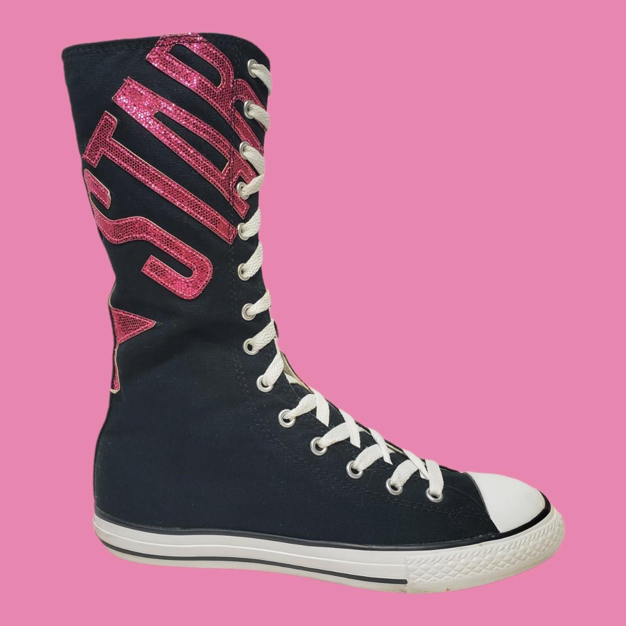 knee high glitter converse