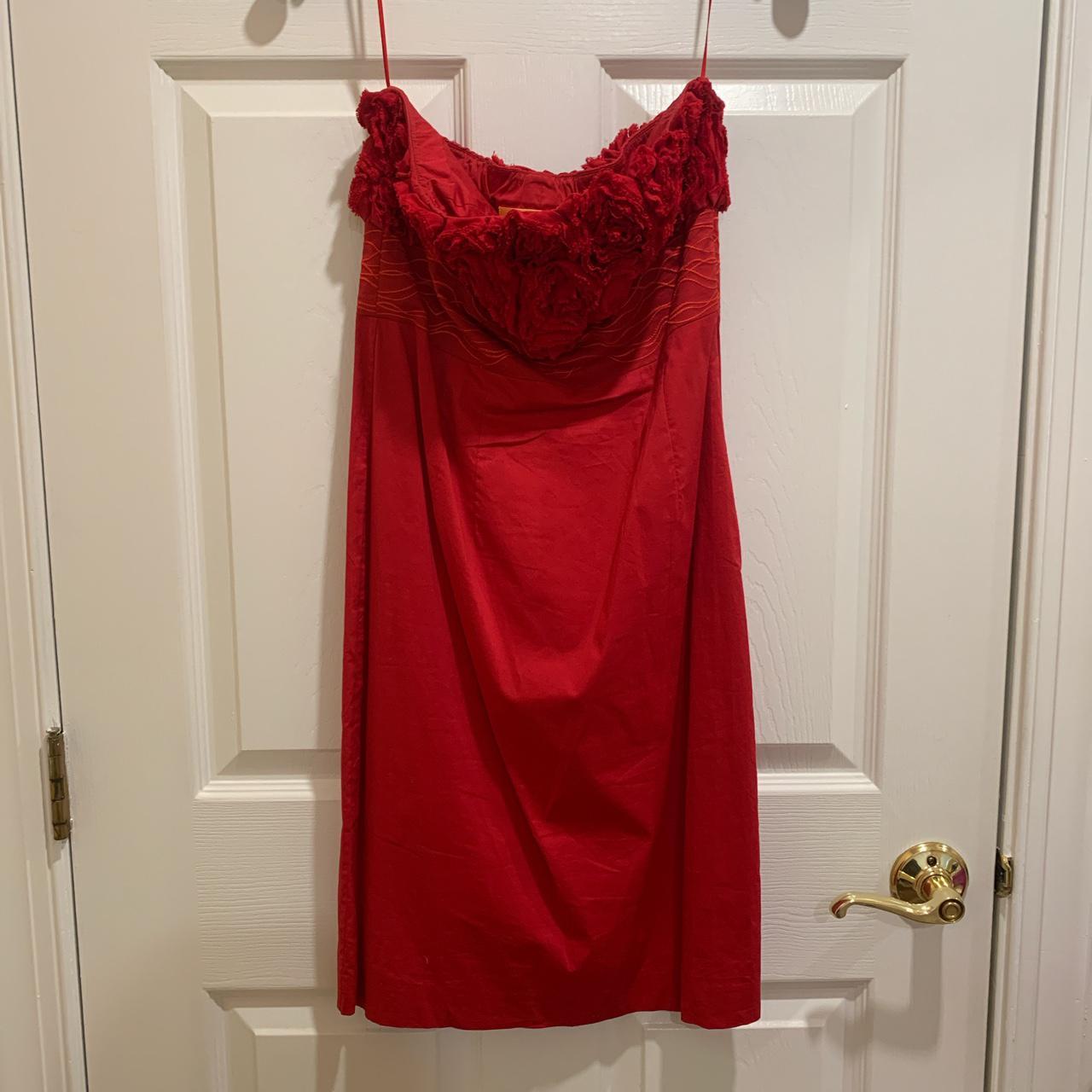 Y2K Red Catherine Malandrino cocktail dress, size 4.... - Depop