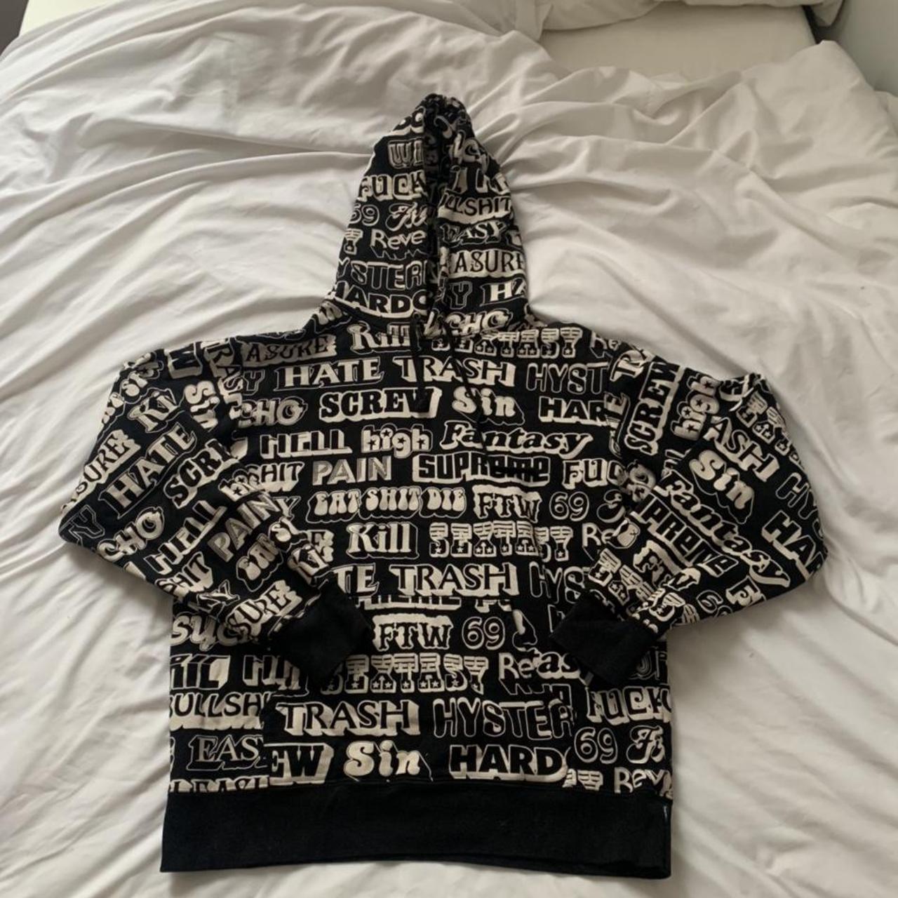 Supreme Hysteric Glamour Text Hoodie Size large Sold... - Depop