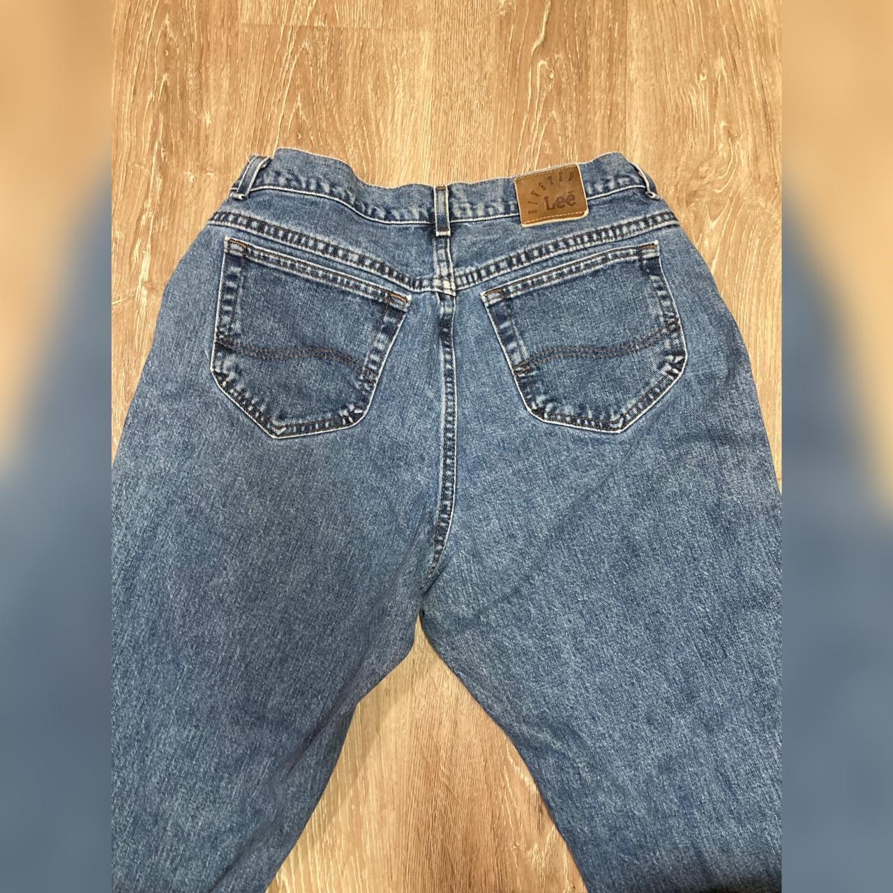 Lee Riveted Jeans -tagged 16 long -100%... - Depop
