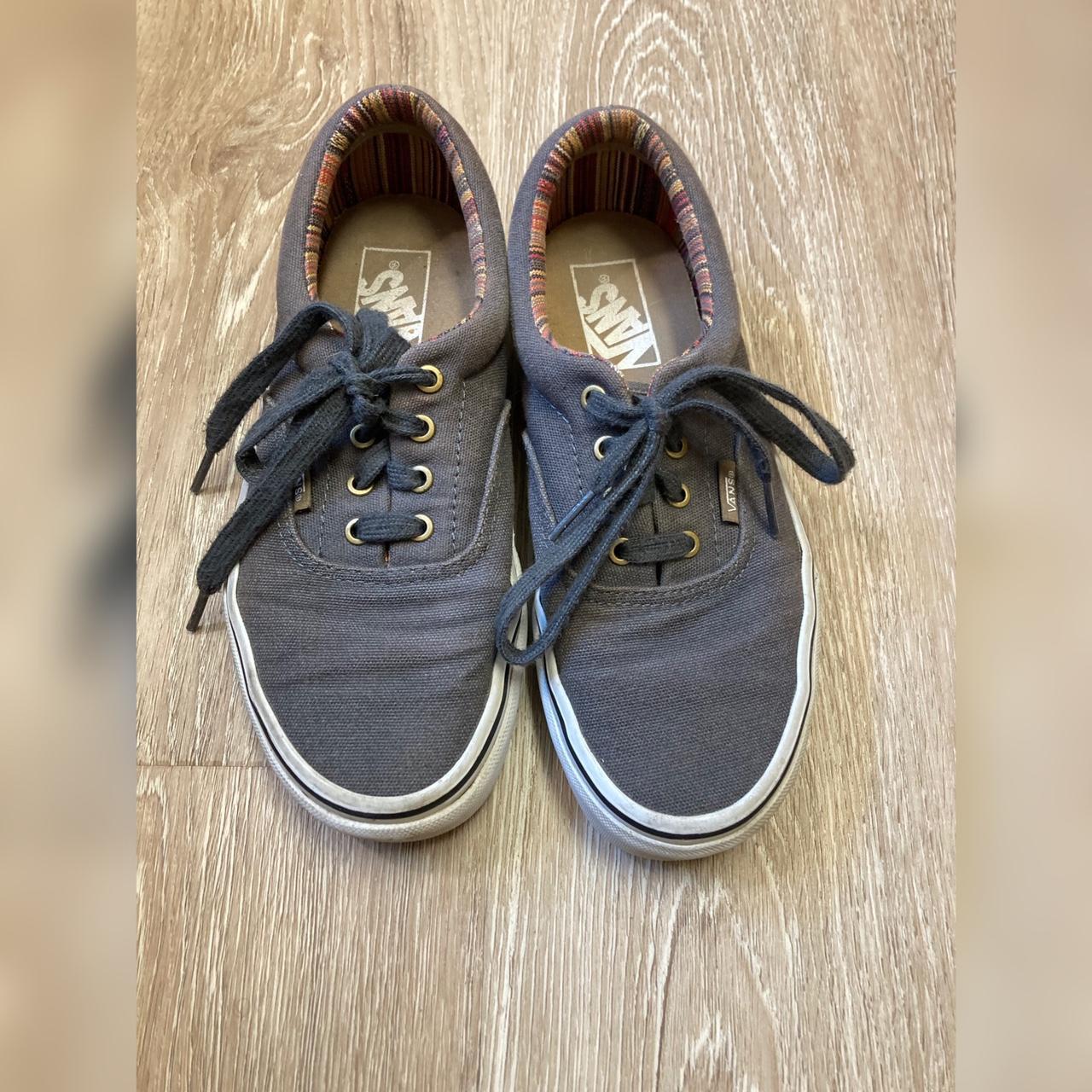 Grey vans clearance with leather laces