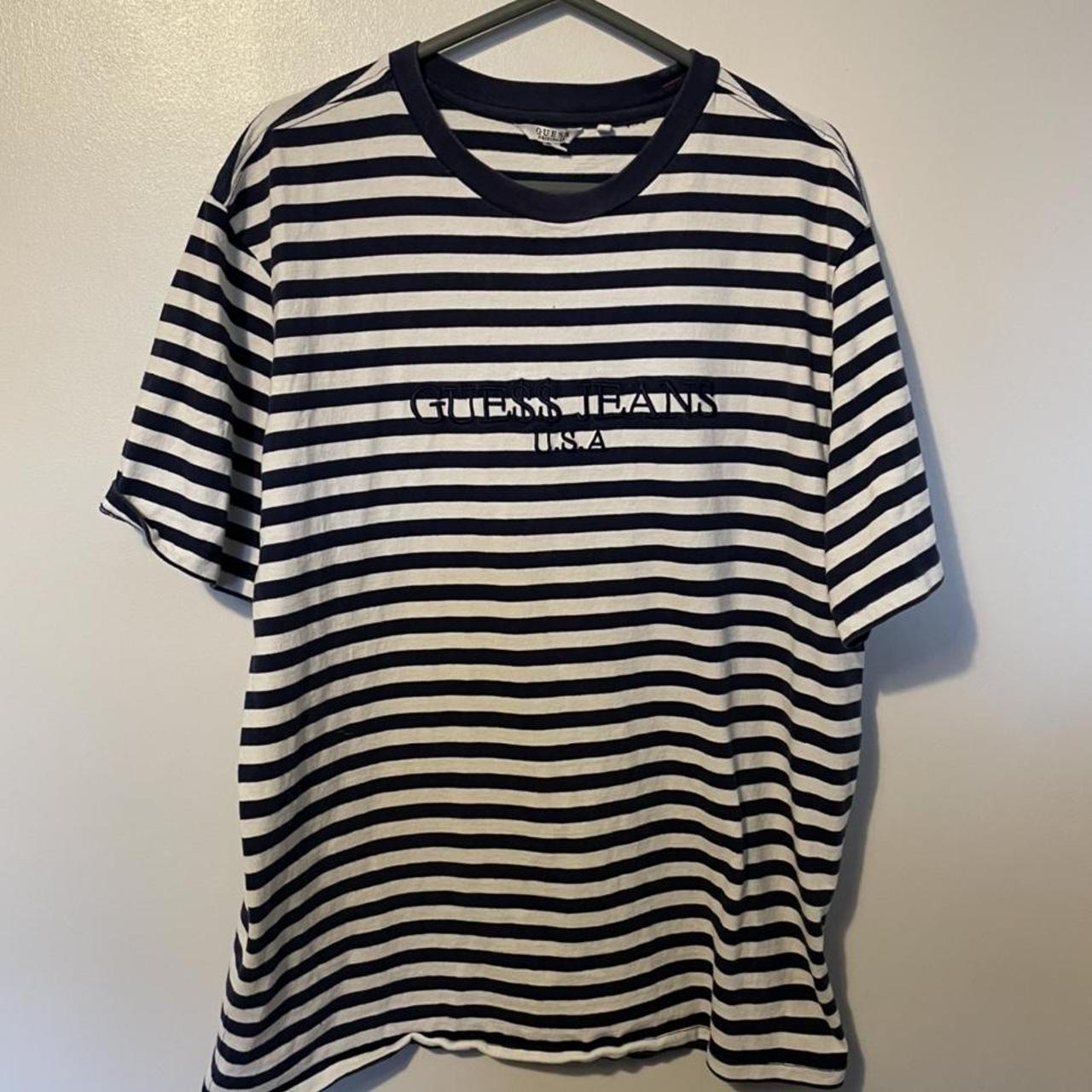 Navy asap rocky guess tee mint condition, send offers. - Depop