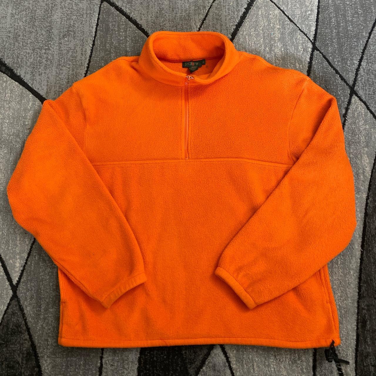 j.crew orange sweater with half zipper and. Depop