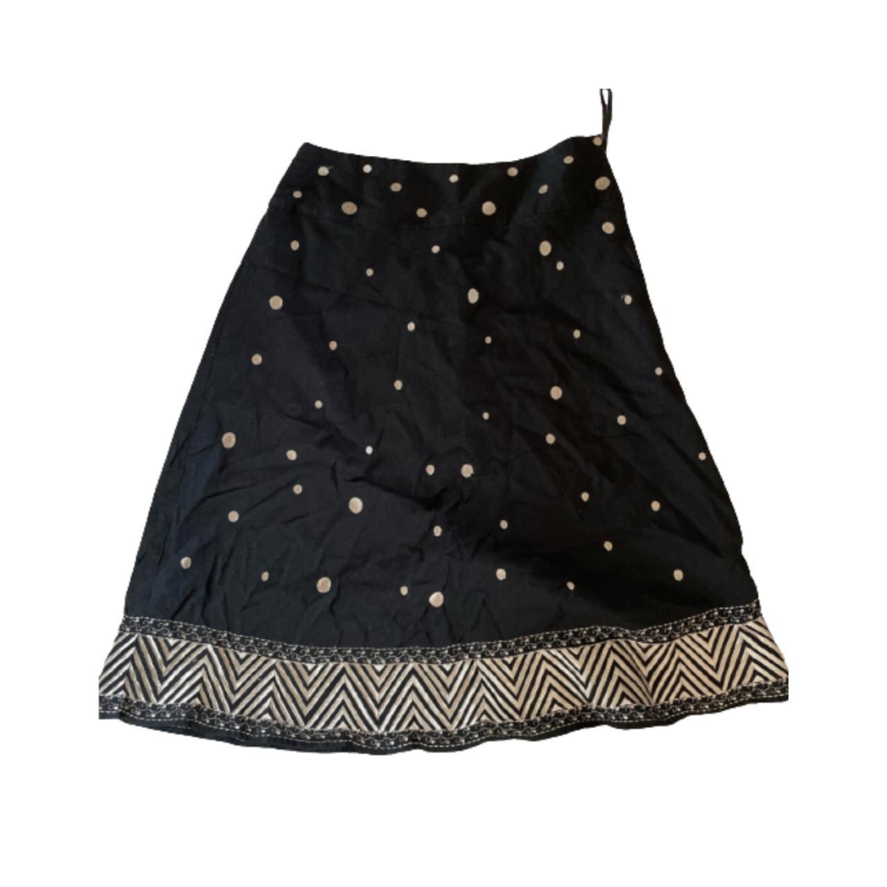 black long skirt black dotted design, simple yet... - Depop
