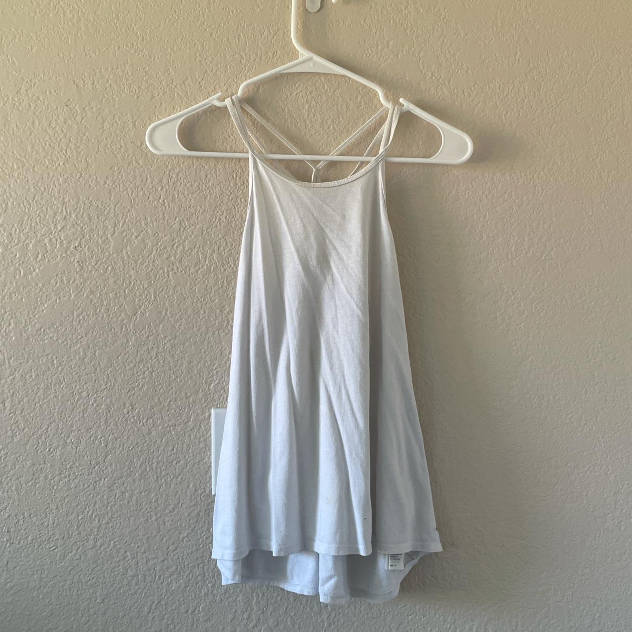 WHITE HALTER TOP TANK brand: hollister size:... - Depop