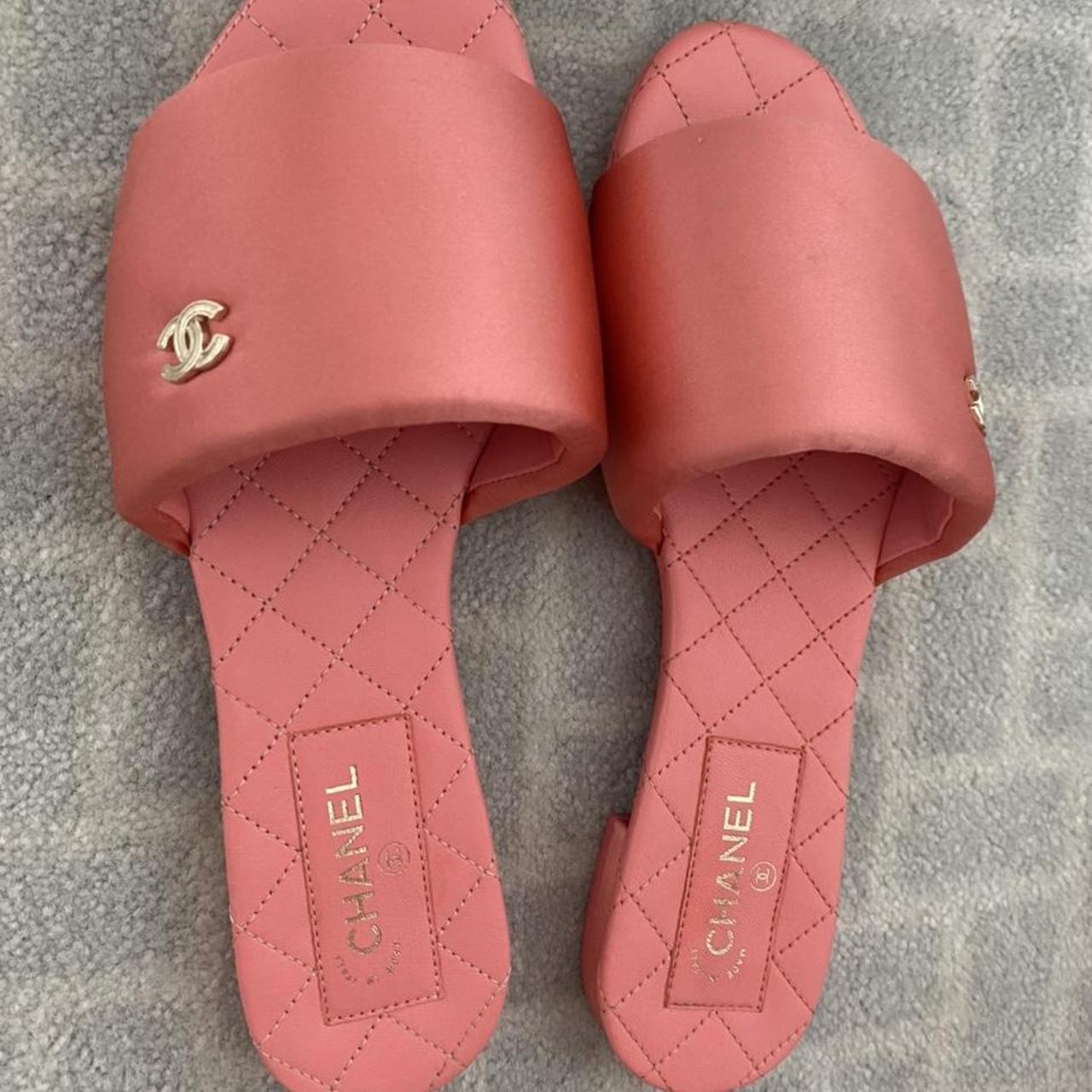 Authentic Chanel Sandals in color orange as stated Depop