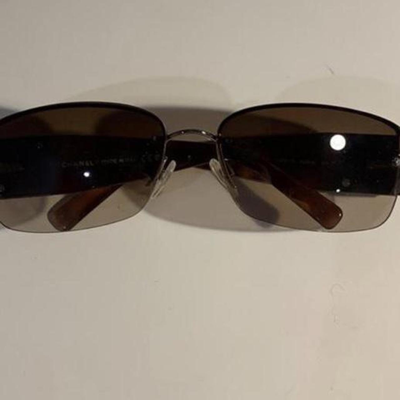 vintage chanel sunglasses crystal chanel... - Depop