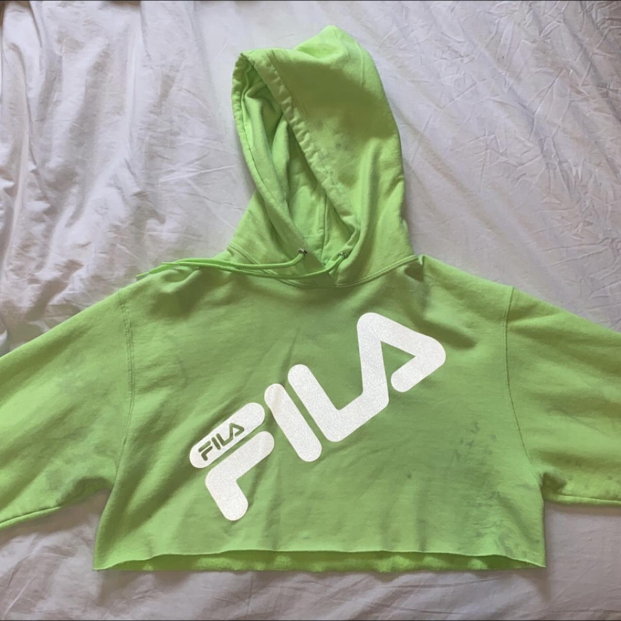 Green fila store hoodie