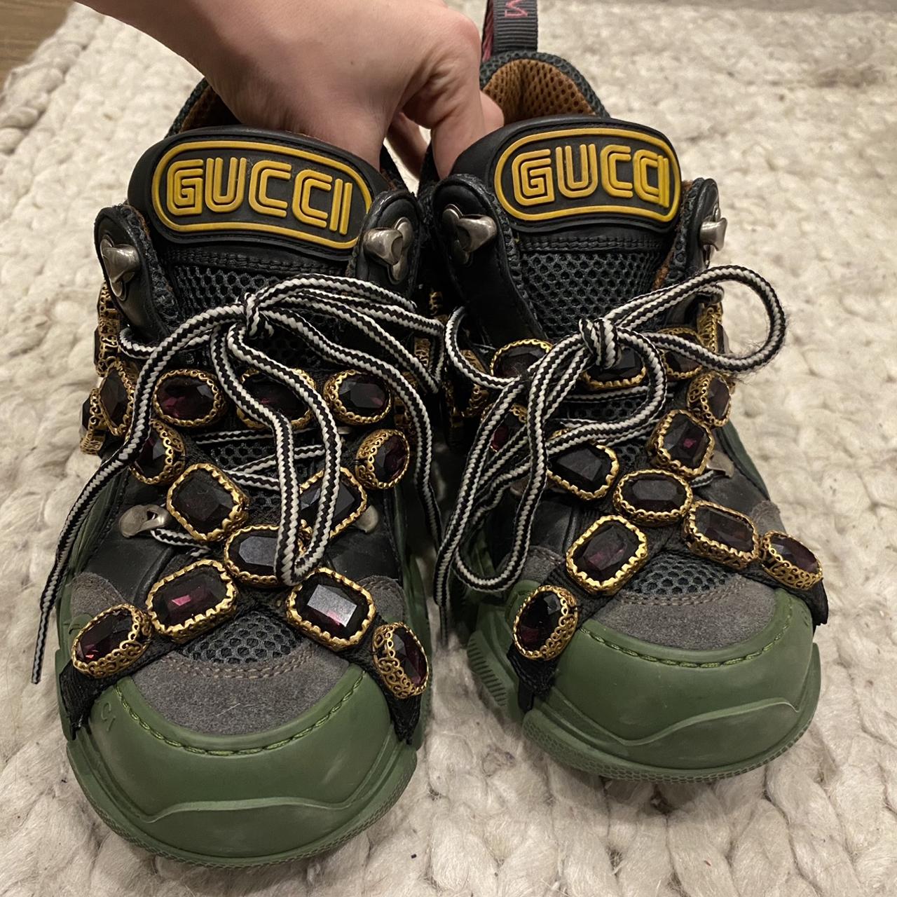 Beautiful authentic green black Gucci flashtrek Depop