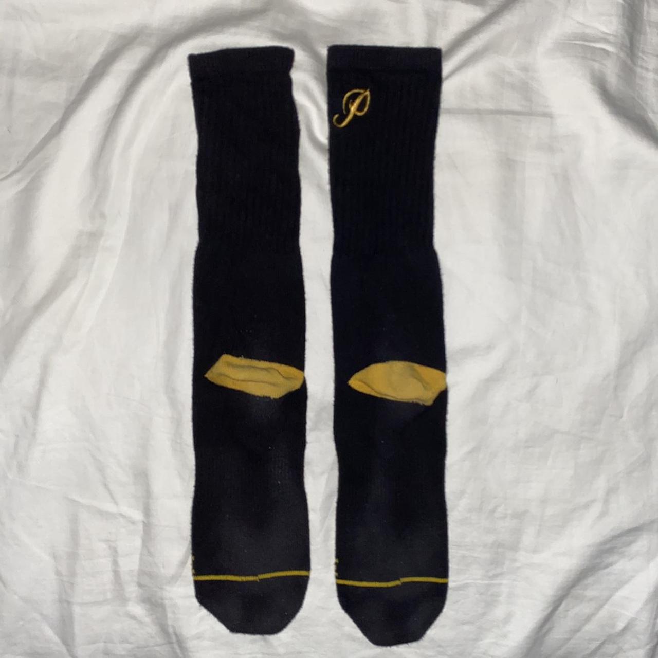 Primitive Men's Black and Gold Socks Depop