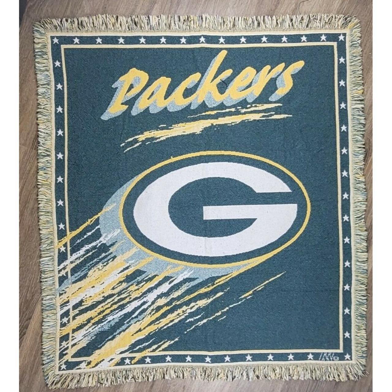 Vintage Green Bay Packers Tapestry Throw Blanket 45... - Depop