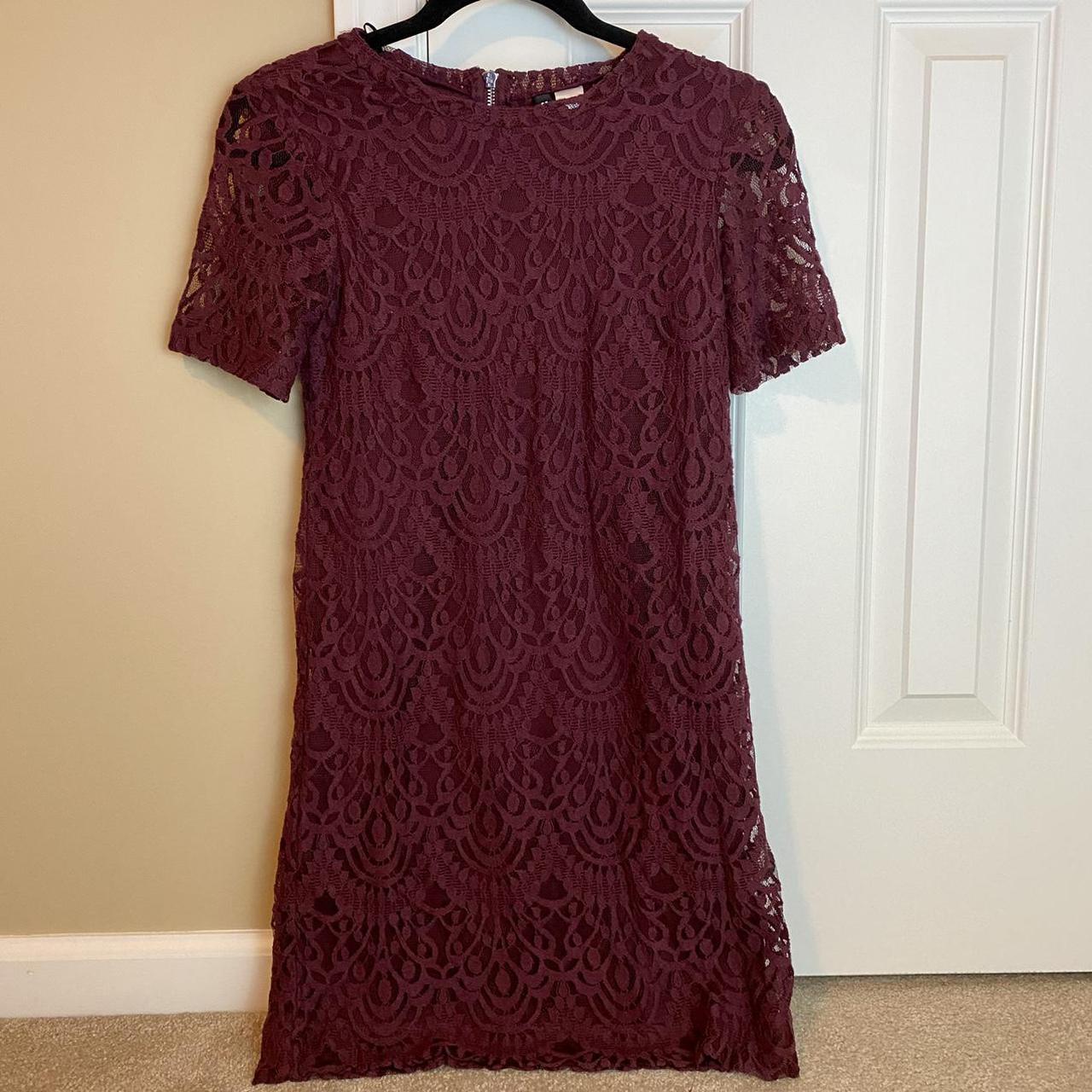 H&m burgundy lace sales dress