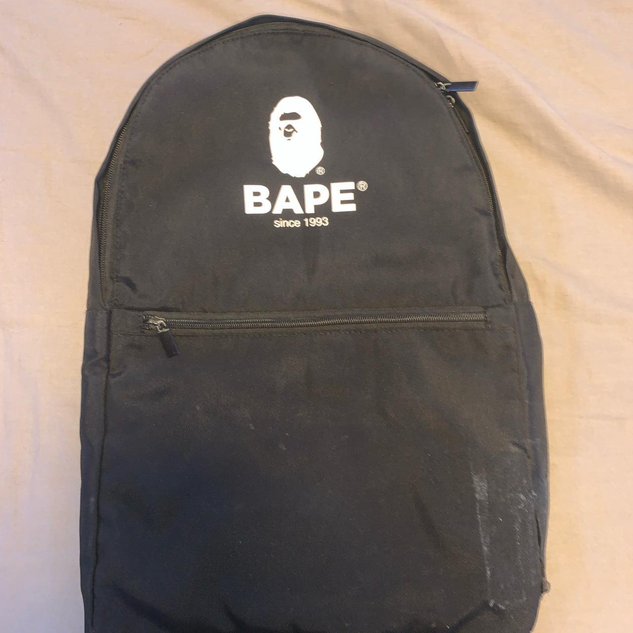 White bape-backpack - Depop
