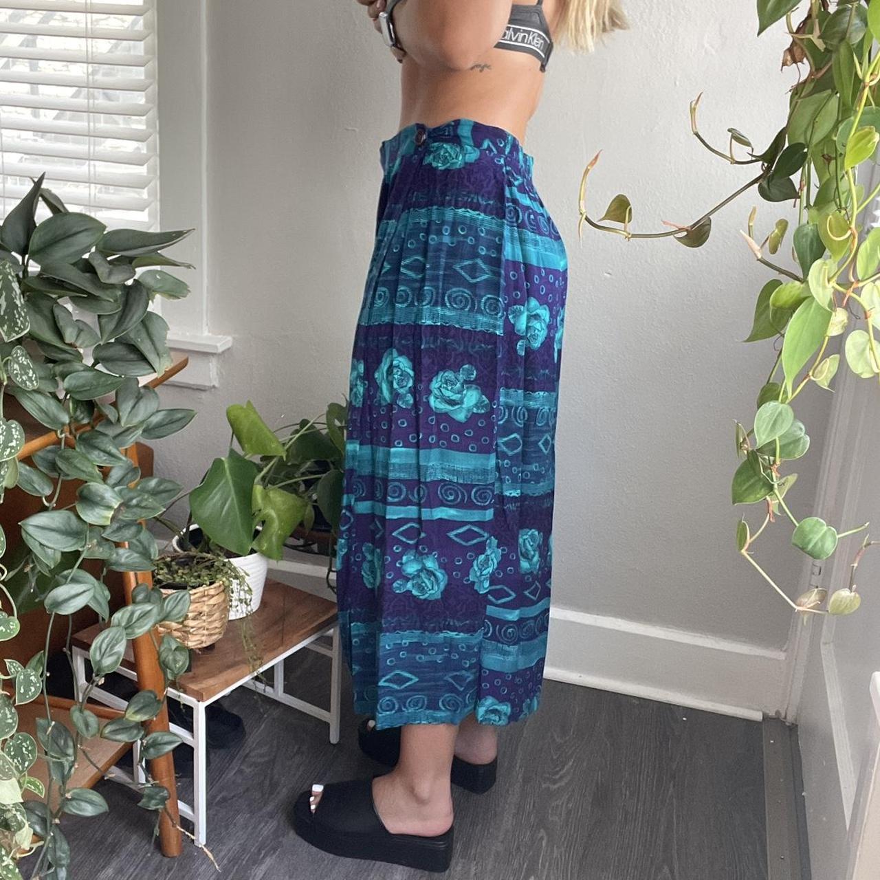 Vintage Midi Maxi Skirt Deep Blue And Light Blue Depop 0118