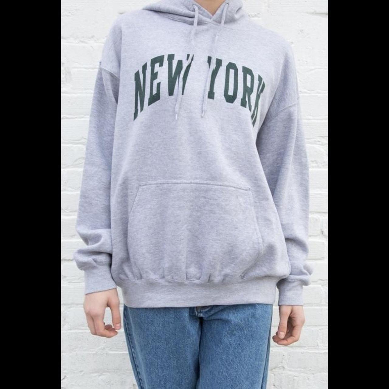 Brandy Melville New York Oversized Hoodie Gray - $38 (15% Off