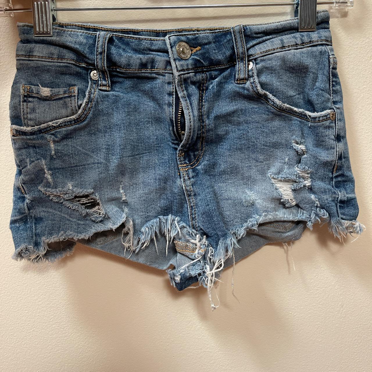 Zara denim shorts Size 02 #denim #denimshorts #zara... - Depop