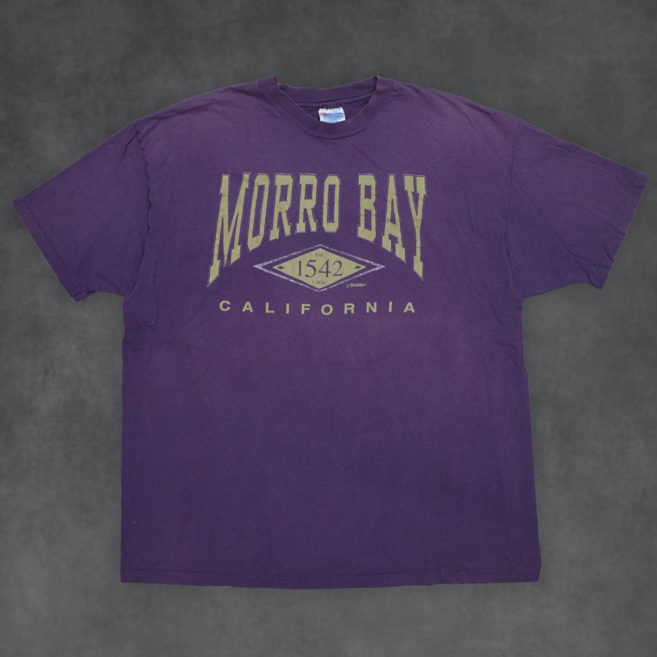 vintage purple made in usa single stitch morro bay... Depop