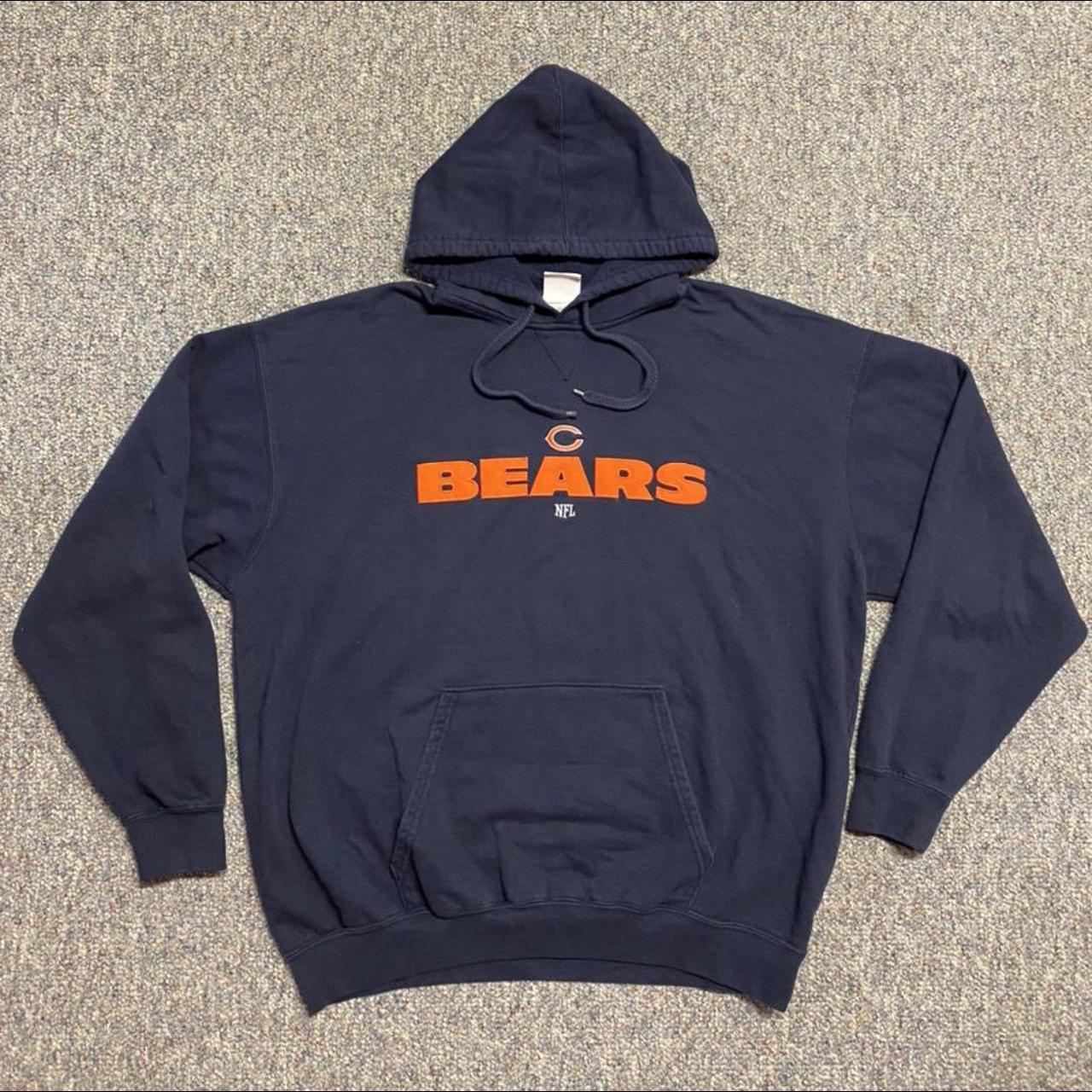 Vintage NFL Chicago Bears navy blue gray hoodie