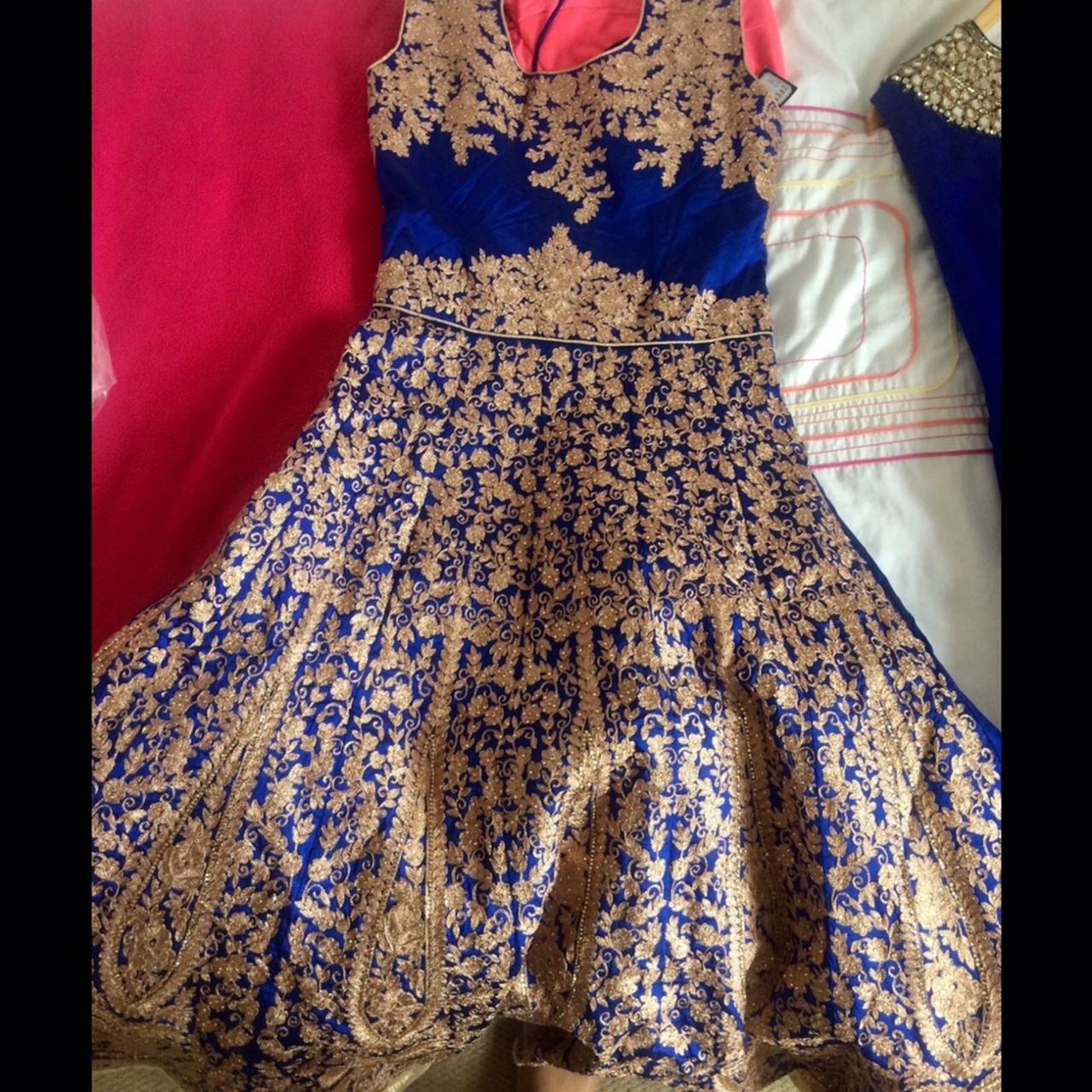 Royal blue and on sale gold indian dress