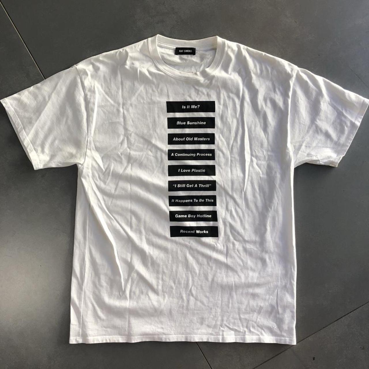 Raf Simons Men's White and Black T-shirt | Depop