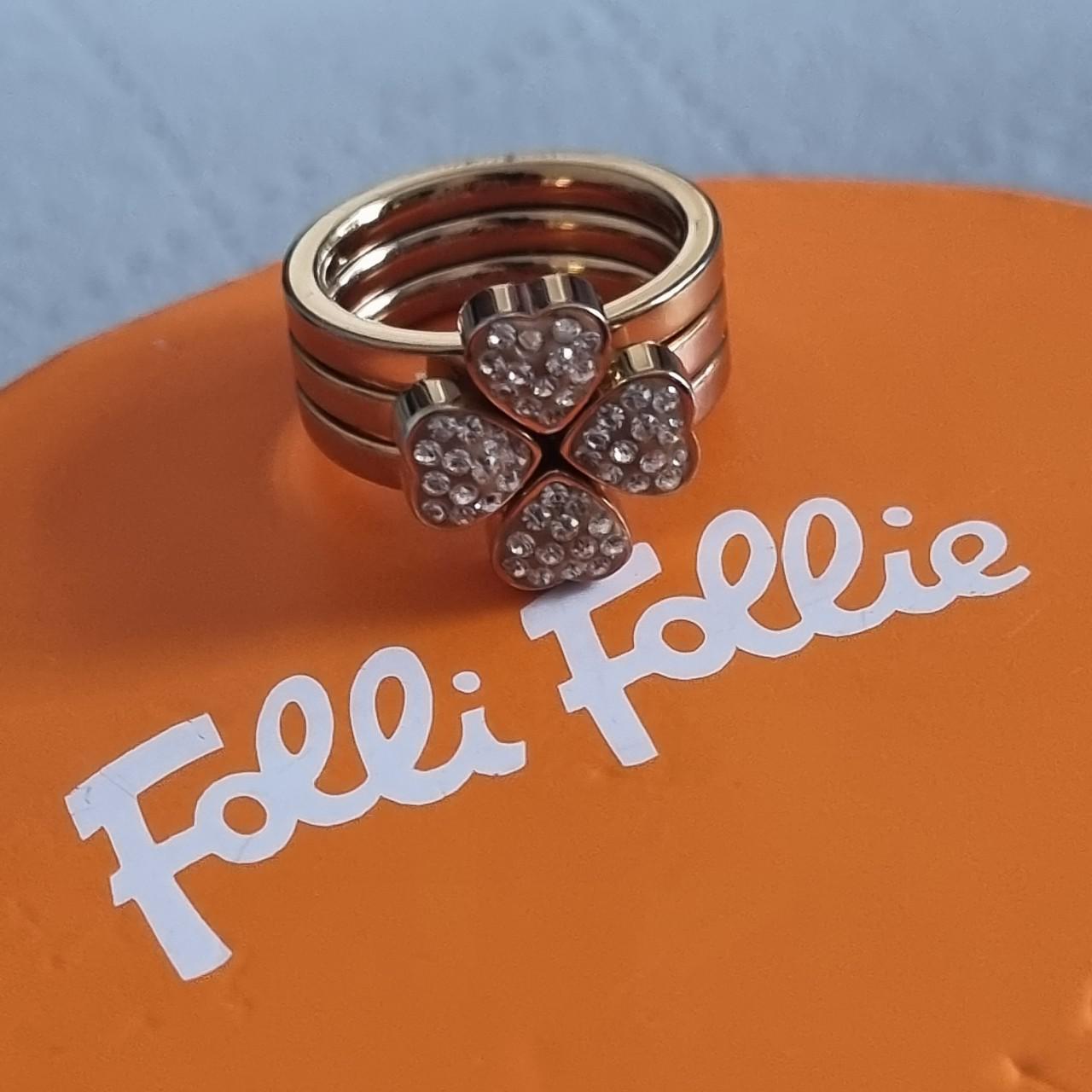 Rose gold 3 piece Folli Follie ring slight tarnish