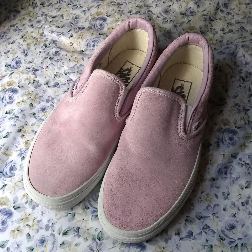 Vans suede slip on sale on platform pink