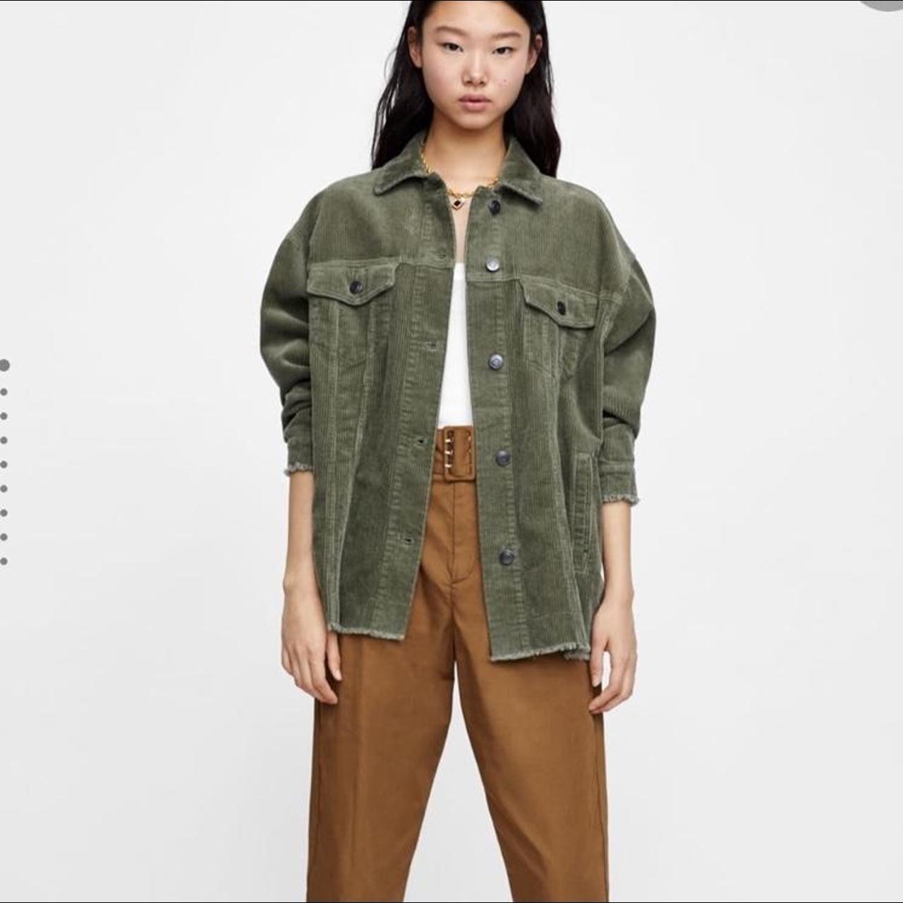 zara corduroy jacket green