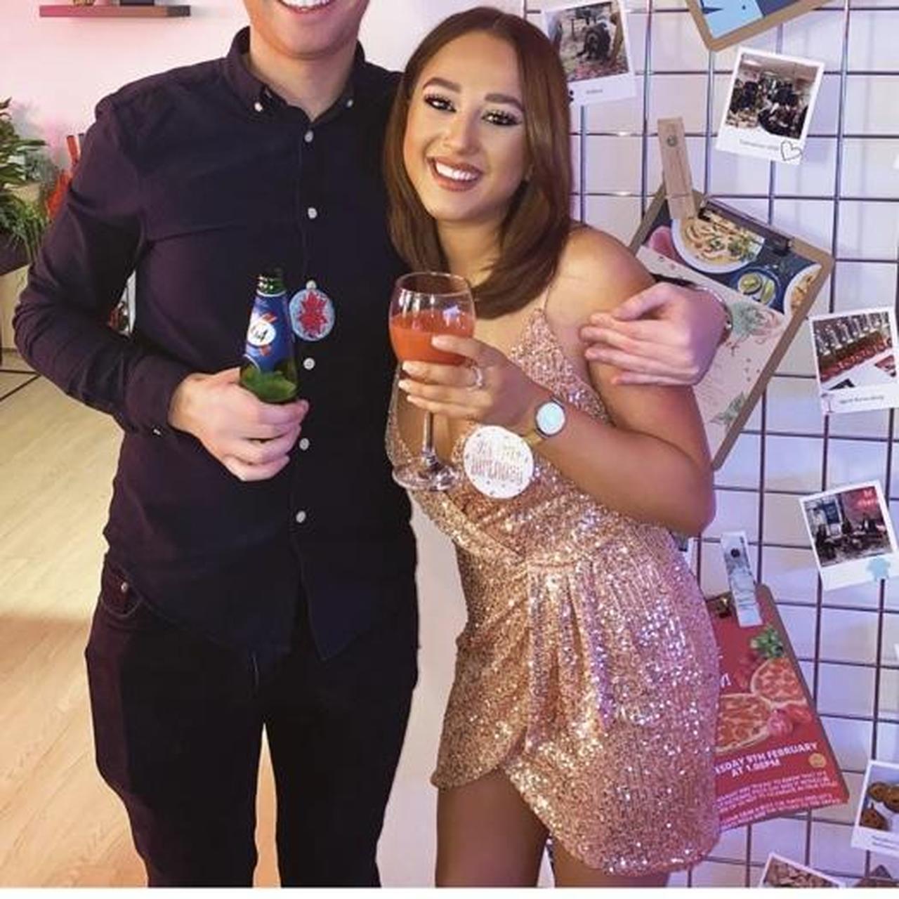 boohoo white and gold dress