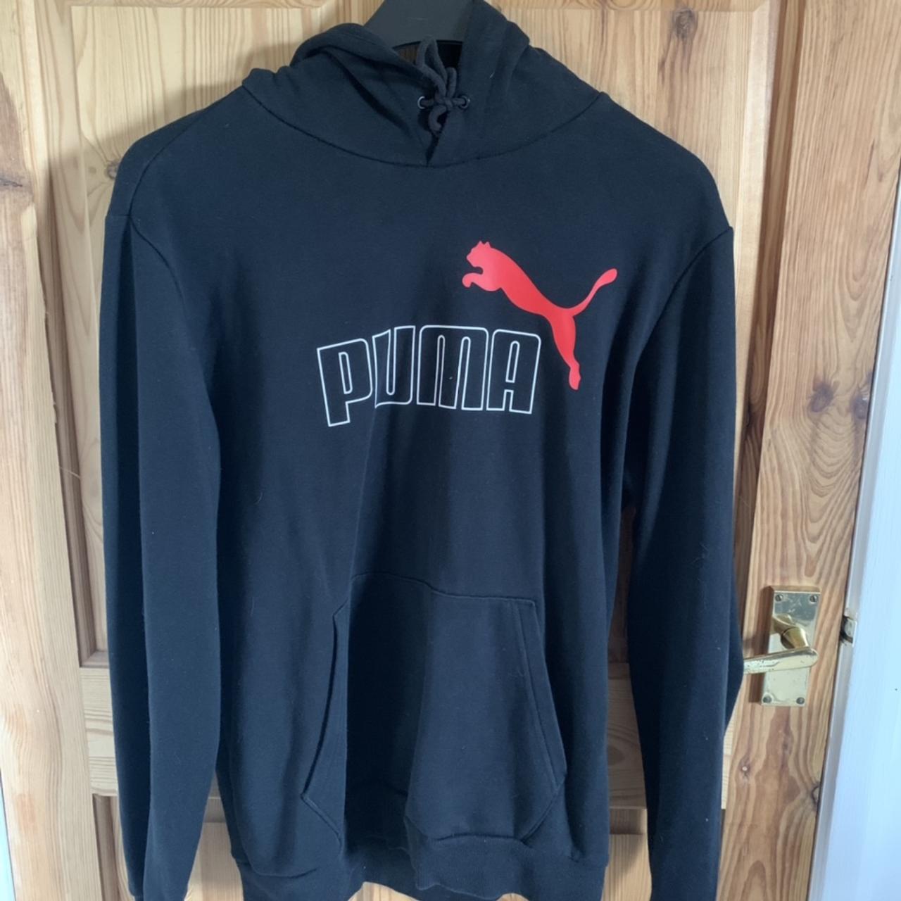 black puma hoodie, new condition, size medium #puma... - Depop