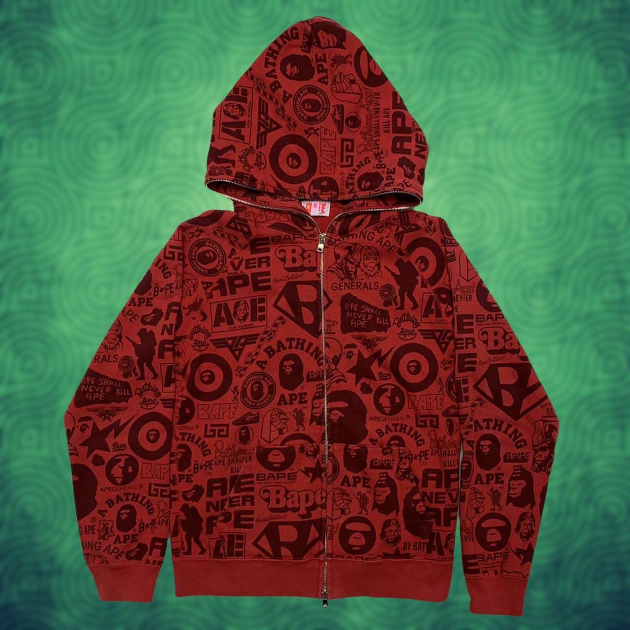 all red bape hoodie