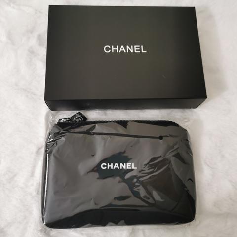 Chanel Makeup Cosmetic Neoprene Black Bag Beauty VIP