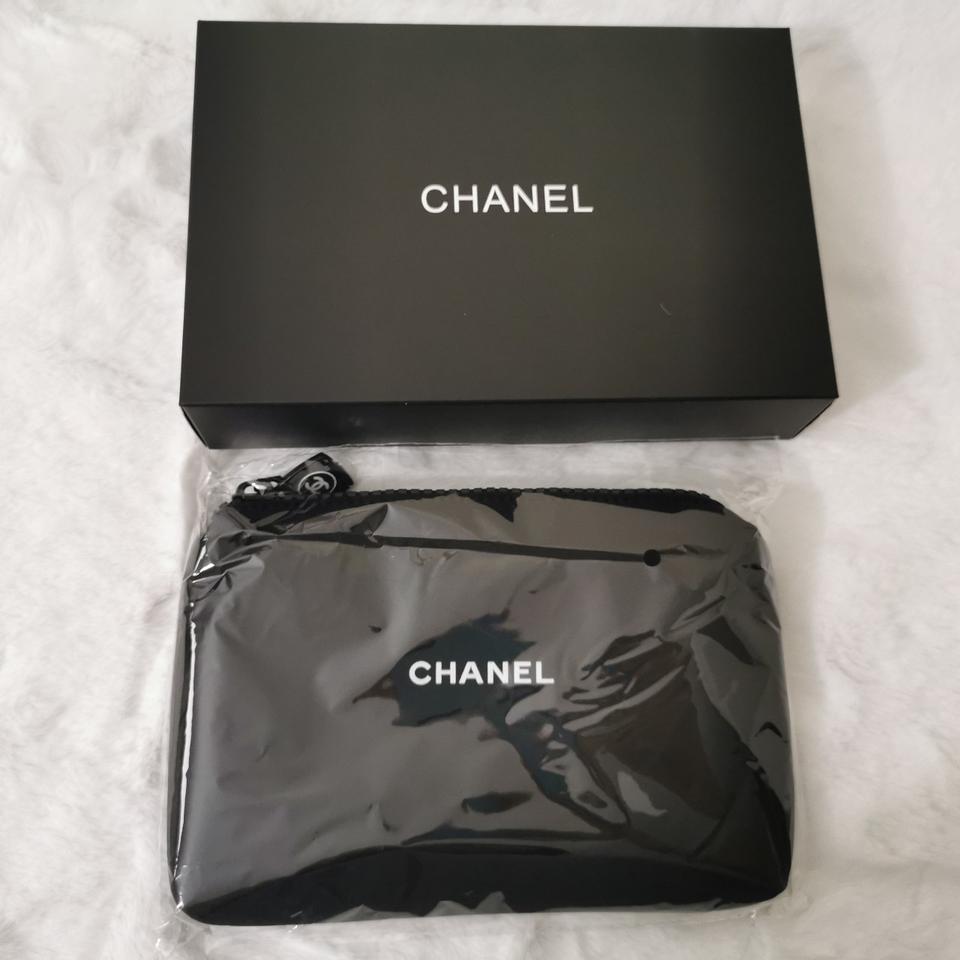 CHANEL, Bags, New Authentic Chanel Neoprene Black White Pouch Clutch Case