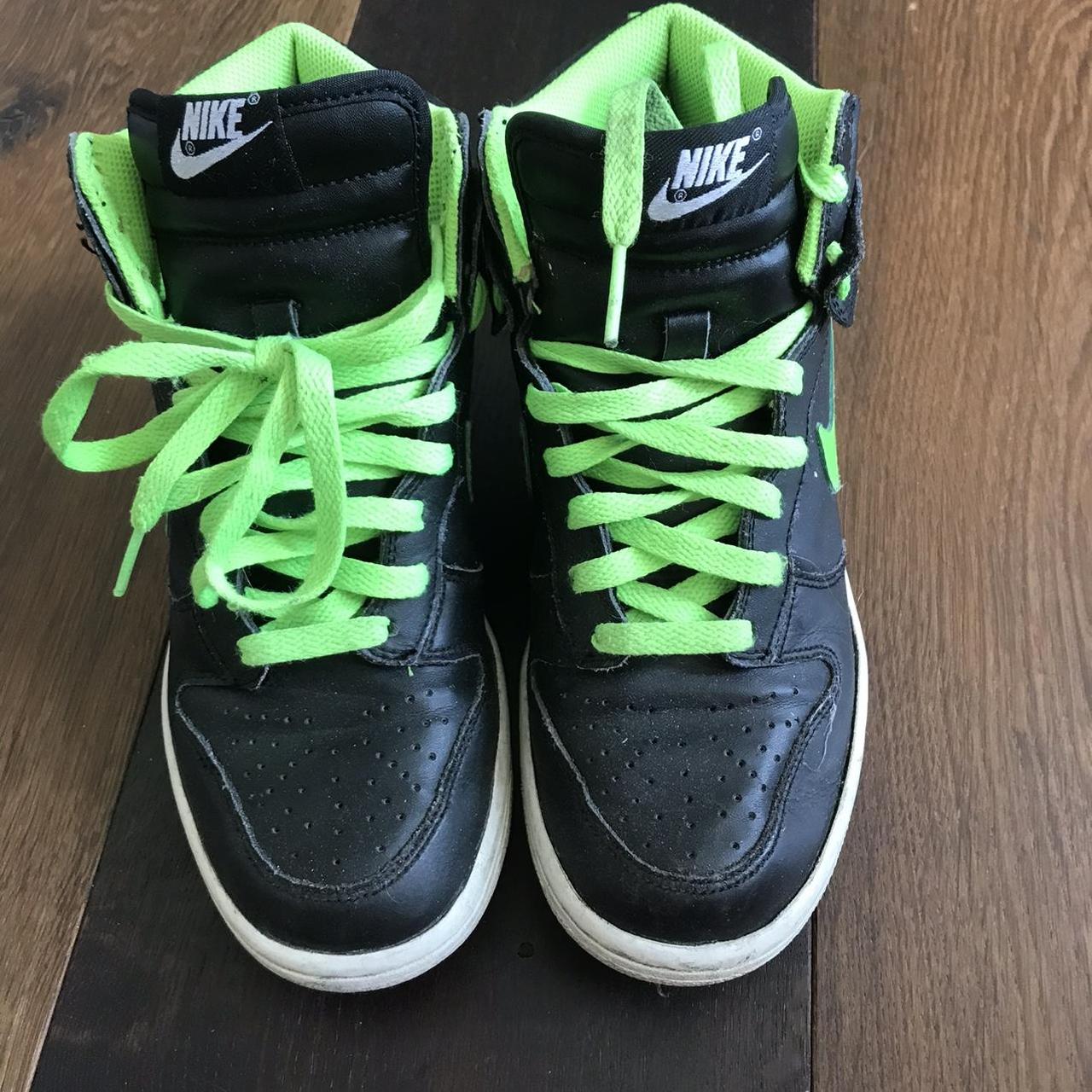 Green and Black Nike Dunks / Nike Air Force Really... - Depop