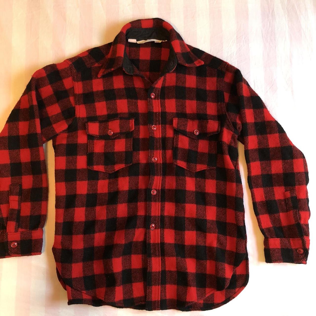 Vintage Woolrich Buffalo Plaid Wool Shirt... - Depop