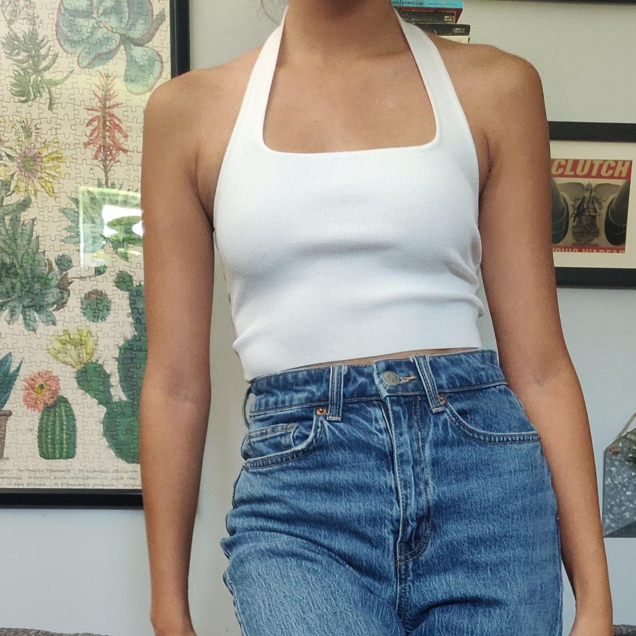 Glassons White Halter Top Size Xs Brand Glassons Depop