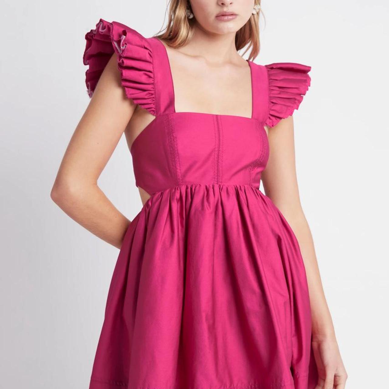Beautiful Aje pink mid-summer mini dress. So fun to... - Depop
