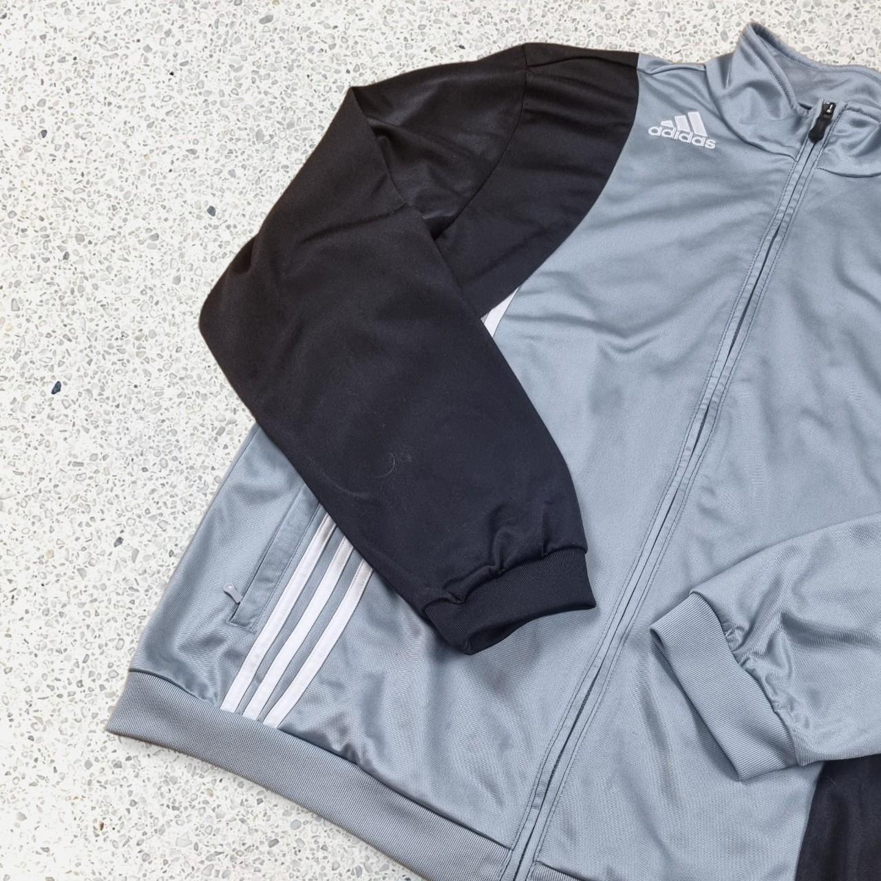 💥 Adidas Trackjacket grey/black/white, 90s Cond:... - Depop