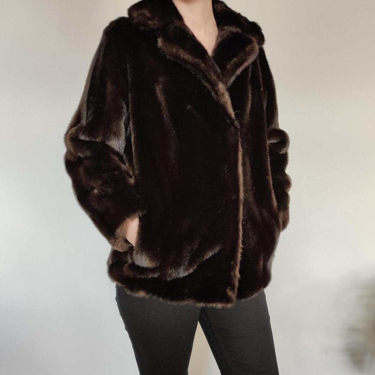 Tissavel faux fur vintage coat-chocolate factory