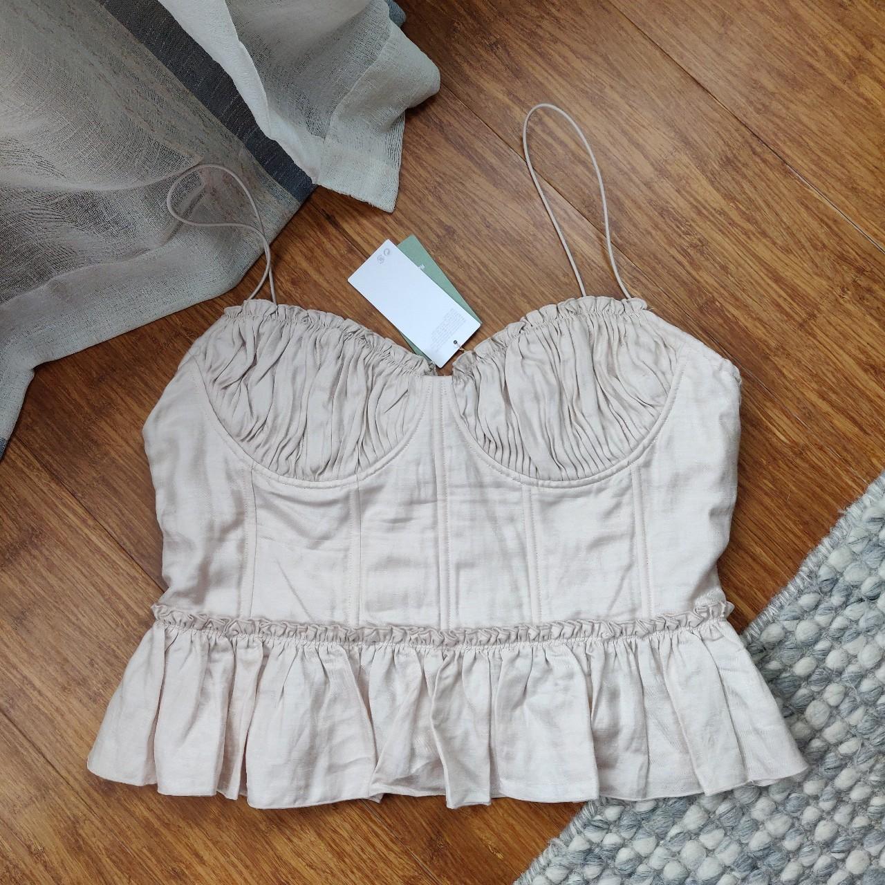 H&M Embroidered Corset-style Top