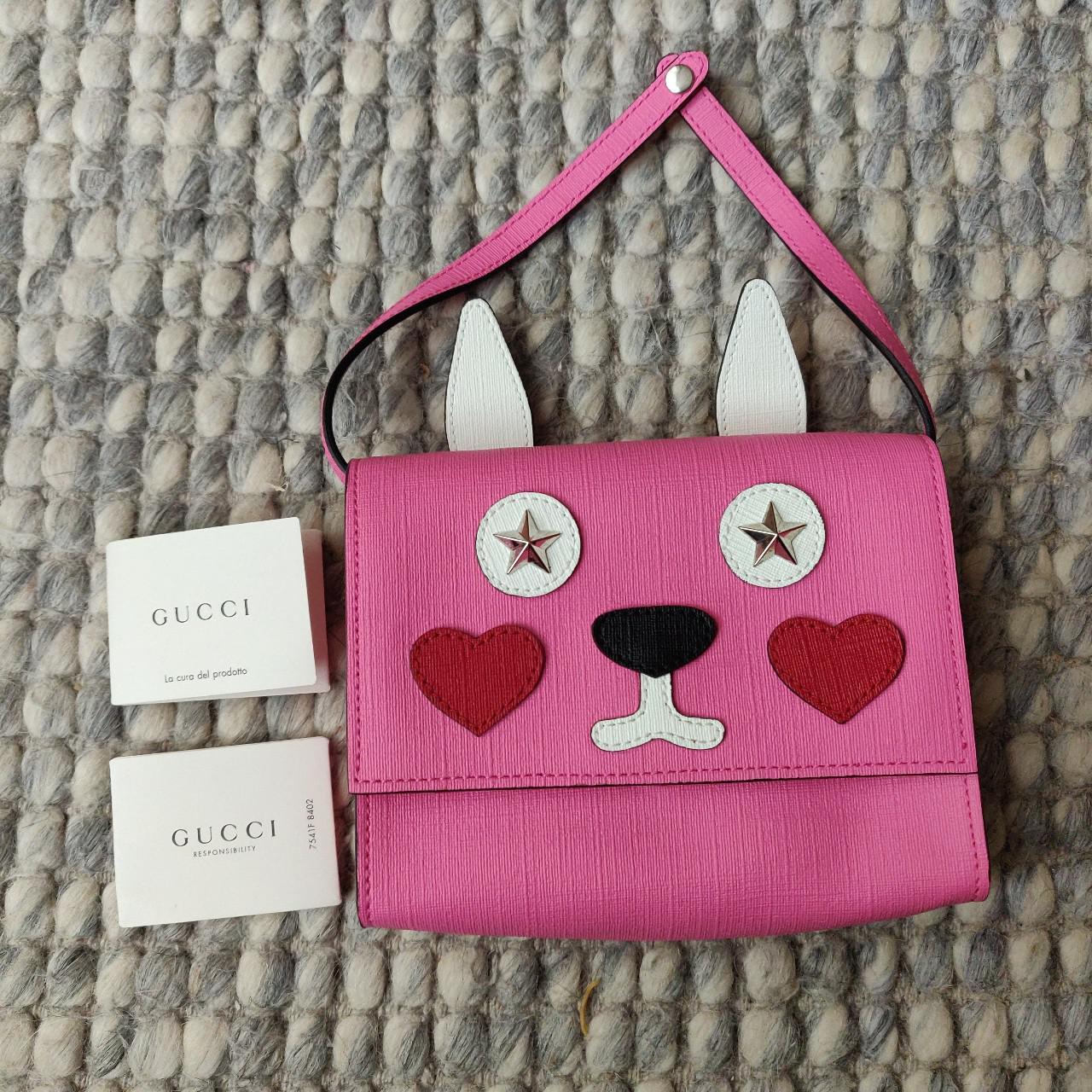 Gucci calfskin rabbit hand grab bag. Brand new with