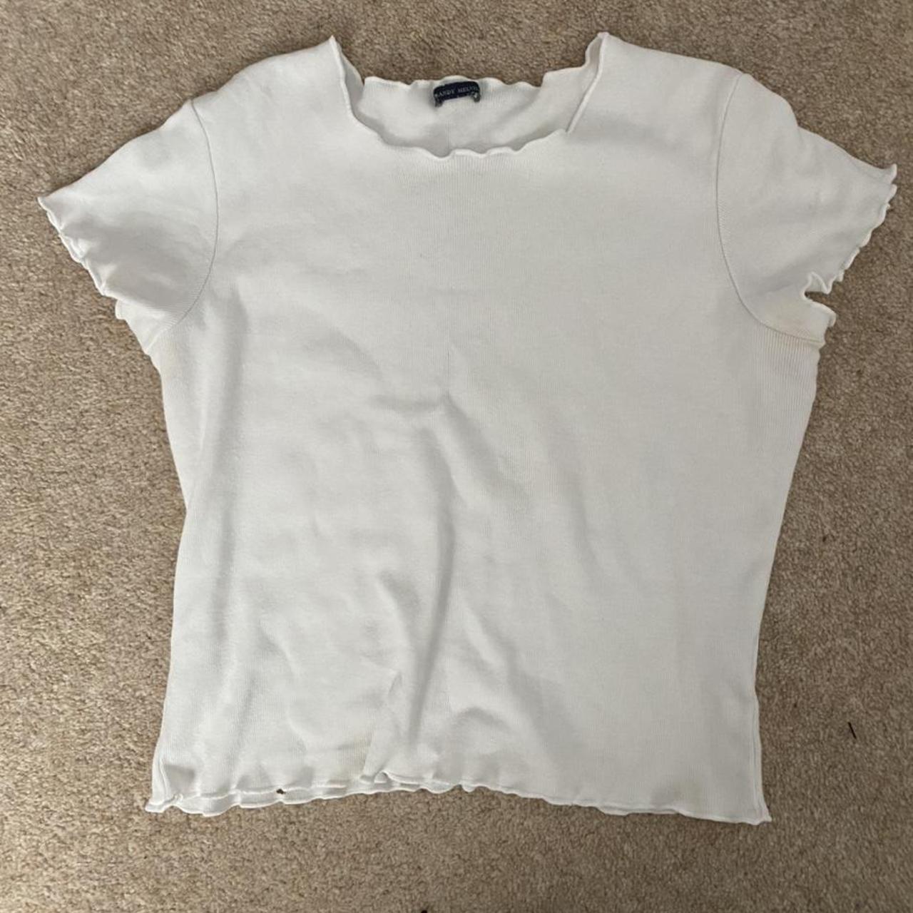 cutest white baby tee from Brandy Melville, great... - Depop